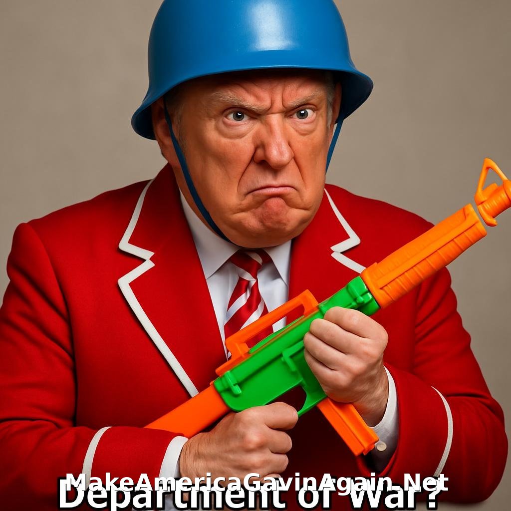 General Bone Spurs reporting for duty — Department of War… against reality.